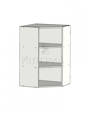 Шкаф подвесной угловой 45⁰ 600x320x920, универсальный, 2 полки
