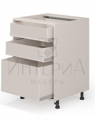 Тумба прямая 300x520x820, универсальная, без полок, 3 ящика с высоким нижним