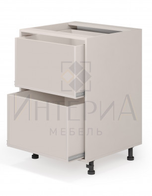 Тумба прямая 450x520x820, универсальная, без полок, 2 ящика