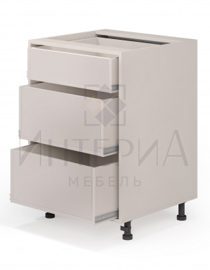 Тумба прямая 350x520x820, универсальная, без полок, 3 ящика с низким верхним