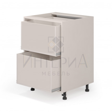 Тумба прямая 450x520x820, универсальная, без полок, 2 ящика